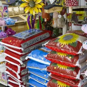 Bagged bird seed at Gateway Farm & Pet